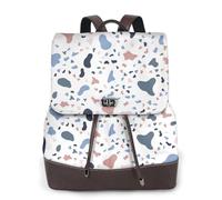 Grandi punti colorati su sfondo bianco,Zaino da donna, impermeabile, leggero, in pelle PU, alla moda, da viaggio