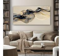 Grandi Quadri Moderni Soggiorno Schizzo D'Inchiostro Astratto Quadro Fluido Moderno 1 Pezzo 60x120 cm Stampa su Tela Senza Cornice Decorazione da Parete per Salotto, Camera da letto, Cucina