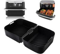 Grandi rivestimenti in silicone per friggitrice ad aria Ninja FlexDrawer AF500EU AF500EUCP, 2Pcs Ninja Foodi Dual Zone Air Fryer Accessories 10.4L, Inserti riutilizzabili AF500UK Accessory 10.4 Litre