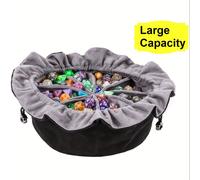 Grandi Sacchetti con Coulisse per Dadi DND con Tasche, Borsa per la Conservazione di Dadi da Gioco RPG MTG, Capacità Oltre 300 Dadi