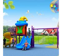 Grandi scivoli da esterno, set combinati di scivoli da esterno e altalene for la scuola materna, attrezzature for parchi giochi for comunità residenziali(A3)