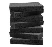 Grandi spugne in cellulosa, spugna da cucina per piatti, spessi e resistenti, scrubber antigraffio per casa/pentole/bagno/ufficio/barca, 14 x 7,6 x 2,5 cm, confezione da 7, colore nero