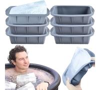 Grandi stampi per cubetti di ghiaccio 6pcs 10x5x3 pollici, stampo per di ghiaccio silicone con maniglia perfetta per bagno/raffreddamento facile rilascio facile maker multiuso vassoio perfe
