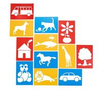 Grandi stencil lavabili in plastica per oggetti quotidiani, set di 12