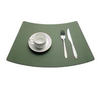 Grandi tovagliette a cuneo per tavoli rotondi, tovagliette reversibili in similpelle lavabili per cucina e sala da pranzo(Army green,Set of 4)
