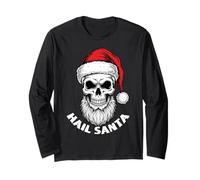 Grandine Santa Pagan Happy Solstice Hate Christmas Skull Maglia a Manica
