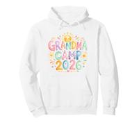 Grandma Camp 2026, Groovy Summer Campfire Flowers Fun Vibes Felpa con Cappuccio