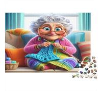 Grandma Knitting Joy Puzzle Per Adulti 1000 Pezzi Per Uomini E Donne Tempo Libero Arredamento Casa Made in Europa Mantenimento Mentale Materiali Ecologici 70x50cm/1000pcs