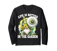 Grandma Life Is Better In The Garden Gnome For Retirement Maglia a Manica