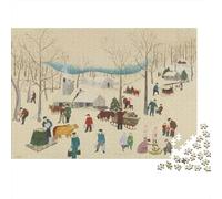 Grandma Moses Rompicapo arte Per Adulti, Puzzles dipinto, Puzzle Impegnativi, Puzzle opere d'arte famose nel mondo Impossible, Divertenti E Colorati, 1000 Pezzi
