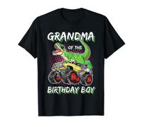 Grandma of the Birthday Boy T Rex Monster Truck Birthday Maglietta