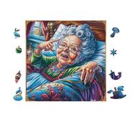 Grandma Sleeping Chair Puzzle 100 Pezzi Per Principianti Assoluti Cartone Rigido Difficoltà Bassa Per Imparare Con Guida Passo Passo Qualità Garantita Con Poster 28x28cm