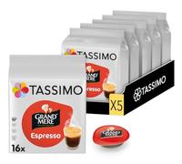 Grandmere - Cialde da caffè Tassimo, per espresso, confezione da 5 pezzi, totale 80 dischi a T