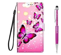 Grandoin Custodia Magnetico per Oppo A53 4G 2020/A53s/A32/A33 2020 - Flip Case Portafoglio Creativo con Disegni in Pelle PU, Slot per Schede e TPU Silicone (Farfalla 1)