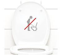 Grandora - Adesivi pittogramma a forma di “vietato fare pipì in piedi” per WC, mod. W733 11 x 12 cm argento