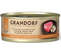 Grandorf Alimento Umido per Gatti Filetti di Tonno e Petto di Pollo 70 g