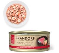 Grandorf Cat Adult Grain Free Filetti in brodo 70 gr Tonno con gamberetti - confezione da 12 pezzi - Cibo umido per gatti - 1° ORDINE? scegli lo sconto BZR5 / BZR20 + 200 punti fedeltà