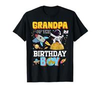 Grandpa of The Birthday Astronaut Boy Space Theme Party Maglietta