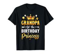 Grandpa Of The Birthday Princess Birthday Girl Party Family Maglietta