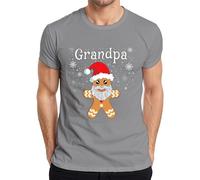 Grandpa Pan di zenzero nonno regalo di Natale barba divertente uomo maglietta, grigio., L