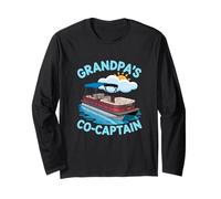 Grandpa Pontoon Boat Captain Boating Lake Life Grandpa Lover Maglia a Manica