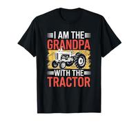 Grandpa with Tractor Farmer Fathers Day Grandfather Maglietta