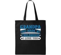 Grandpa You Made My Childhood Unforgettable I Love You Slogan Borsa in cotone ecologico naturale nero, Nero , Taglia unica