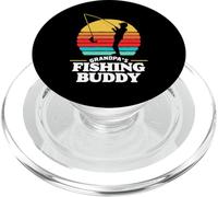 Grandpa's Fishing Buddy Cute Retro Kid 80s Sunset PopSockets PopGrip per MagSafe