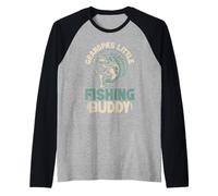 Grandpa's Little Fishing Buddy Pesca Nonno Maglia con Maniche Raglan