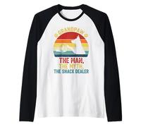Grandpaw The Myth The Snack Dealer Festa del papà Cane Nonno Maglia con Maniche Raglan