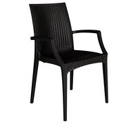 Grand Soleil - Poltrona Bistrot effetto rattan in resina L57 P53 H89 cm - Vari colori