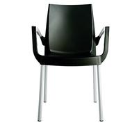 Grandsoleil Upon Boulevard Standard - Poltrona impilabile in polipropilene con gambe in alluminio, 52 x 56 x 85 cm, colore: Antracite