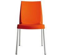 Grandsoleil S3340A Upon Boulevard-Sedia impilabile Standard, in Polipropilene, con Gambe in Alluminio, 52 x 44 x 85 cm, Colore: Arancione