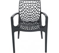 GRANDSOLEIL Grand Soleil Sedia impilabile da esterno Gruvyer, polipropilene highmop, 56.5 x 55 x 81 cm, antracite - nero polipropilene S6626Y