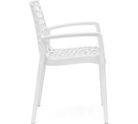 Grandsoleil Sedia per Esterni Impilabile Braccioli 80x52x51 cm Bianco Gruvyer