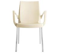 Grand Soleil Poltrona impilabile Upon Boulevard polipropilene gambe alluminio 52x56x85 cm avorio