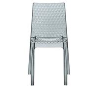 Grandsoleil Upon Hypnotic - Sedia impilabile in policarbonato trasparente, 54 x 50 x 84 cm, colore: grigio fumo chiaro