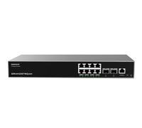 Grandstream GWN7811P - Layer 3 Managed Network Switch, 8x GbE RJ45 PoE 802.3 af/at, up to 30W per port, 2x SFP+, fan-less. Util