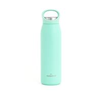 Grandties Borraccia sportiva isolata, 700 ml, con coperchio ergonomico a prova di perdite, con manico - Borraccia a doppia parete in acciaio inox, mantiene fino a 24 ore / 12 h caldo (verde