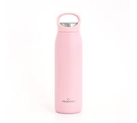Grandties Borraccia sportiva isolata, 700 ml, con coperchio ergonomico a prova di perdite, con manico, in acciaio inox, mantiene fino a 24 ore/12 h caldo (rosa), ZL001210702