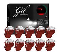 Grandview 10pcs Rosso T5 B8.5 Lampadine Cruscotto a LED 1-5050-SMD per Tachimetro Auto Strumento Cruscotto Indicatore Indicatore del Pannello Luminoso Lampada Cruscotto Garanzia di 2 Anni