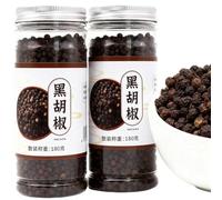 Grani di Pepe Nero Interi da 360g, Condimenti Naturali di Prima Qualità, Confezionati Freschi per La Ricarica del Macinino, Richiudibili, Confezione da 2