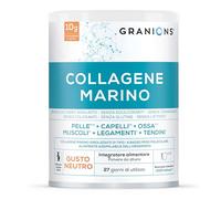 GRANIONS Collagene Marino - Collagene Idrolizzato Tipo 1 in Polvere con Vitamina C - Collagene da bere - Integratori per capelli e pele - Vitamina C - Gusto Neutro - 278g - 10g per Dose - 27 Giorni