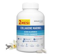 GRANIONS Collagene Marino con Acido Ialuronico, Integratori Magnesio, Vitamina C, Calcio - Collagene Marino con Acido Ialuronico Typo I Naticol - Per Pelle Idratata, Gusto Vaniglia, 2 MESI