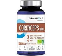 Granions Cordyceps Bio 1000 mg | 90 Capsule Vegetali | 40% Polisaccaridi + 20% Beta-Glucani | Ophiocordyceps sinensis | Vegan | Senza Glutine | Formato 30 Giorni | Certificato Bio