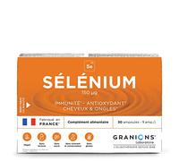 Granions Selenio 150 µg, Immunità, Antiossidante, Capelli e Unghie, Integratore Alimentare, 30 Fiale = 30 giorni