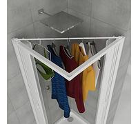 Granisud Stendibiancheria per box doccia in PVC 2 lati oppure 3 lati, Asta per la biancheria montabile sul box doccia