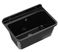 GRANITAN Lavandino da Esterno Moderno per Garage e Lavanderia - Lavatoio per Installazione Interna ed Esterna - Pilozzo da Esterno Giardino - 61x41x30 cm - Nero LUX