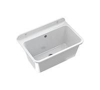 GRANITAN Lavandino da Esterno Moderno per Garage e Lavanderia - Lavatoio per Installazione Interna ed Esterna - Pilozzo da Esterno Giardino - 61x41x30 cm - Bianco LUX