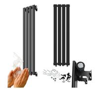 Granitan Termoarredo Bagno 1100x296 cm - 368W - Termo Arredo da Bagno - Termoarredo Idraulico - Termosifone da Parete - Nero